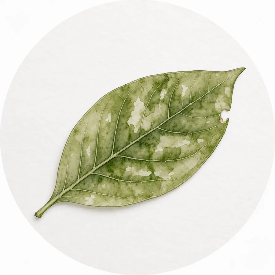 Translucent leaf study showing a delicate internal vein structure